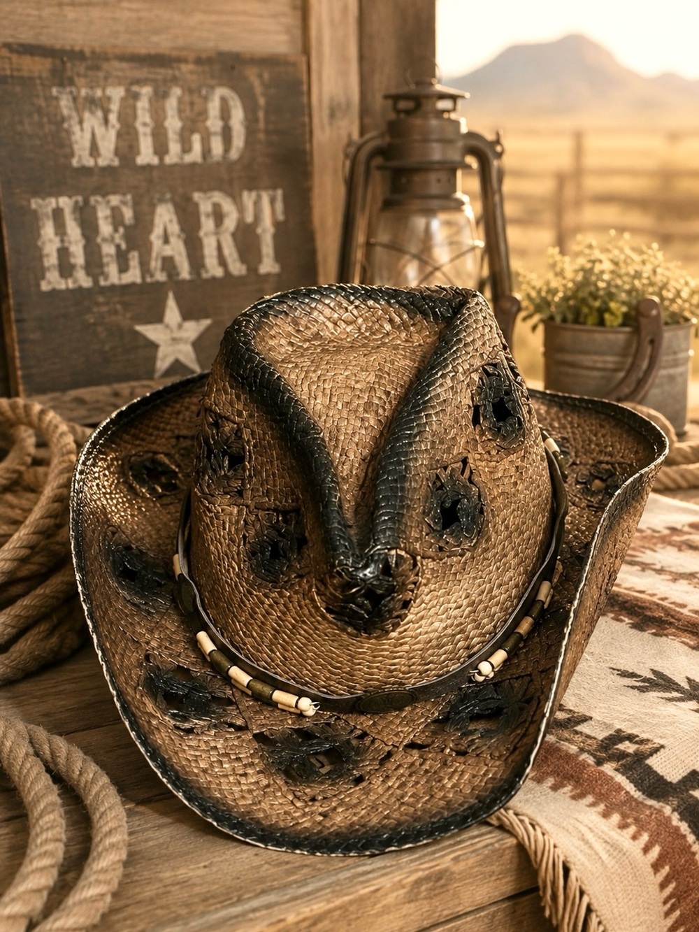 Western Express. Brown and Tan Western Hat.